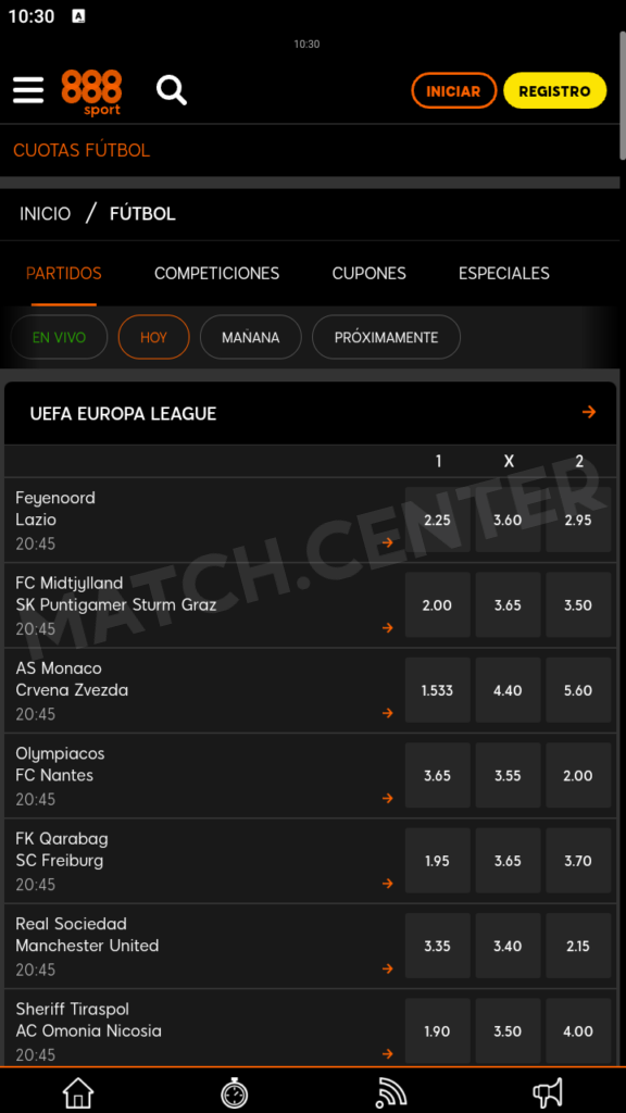 888sport app, la oferta de mercados de La Liga