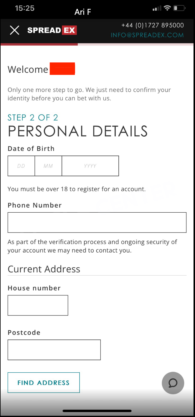 First Part Of Address Section Of The Registration Form