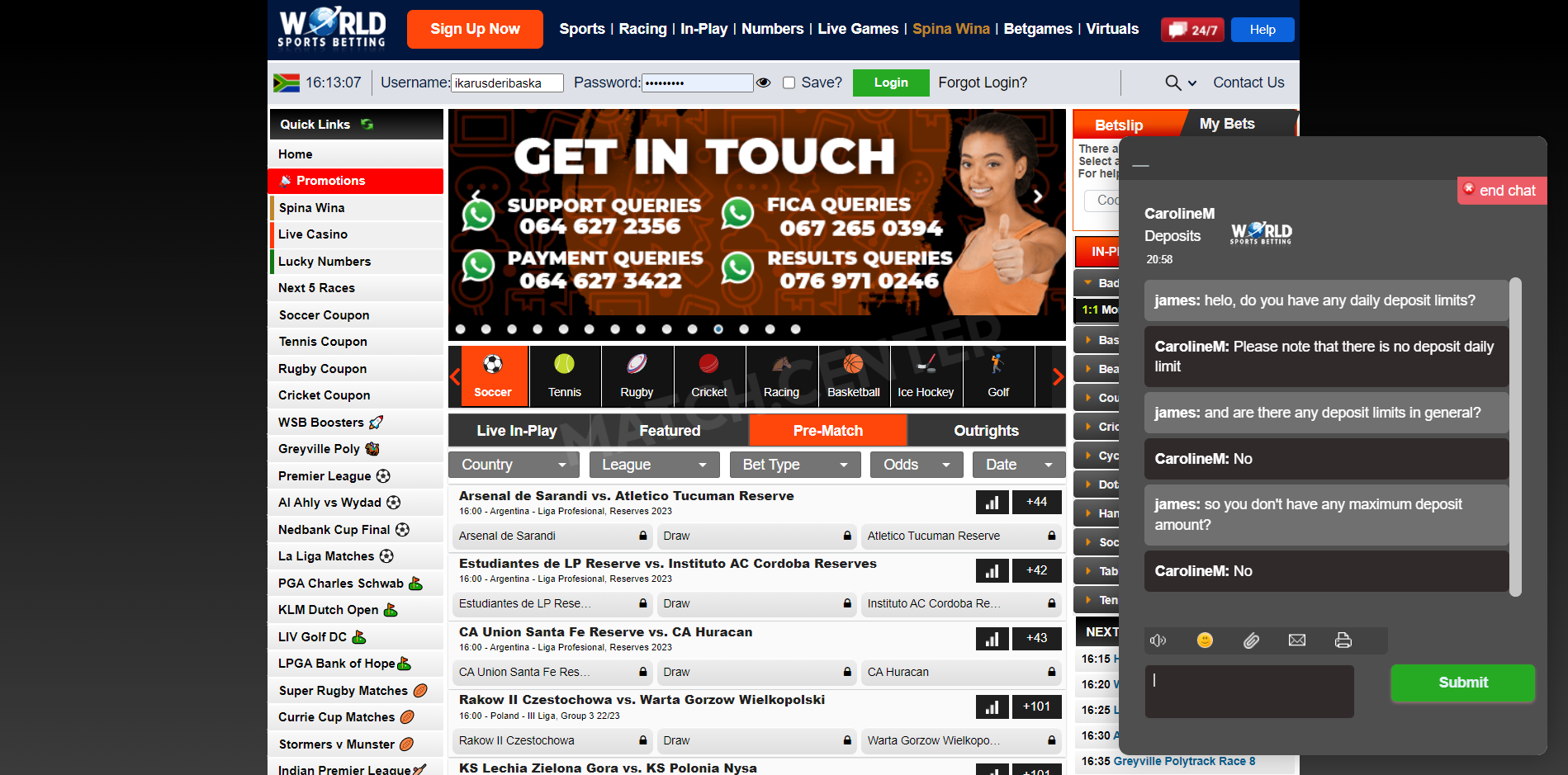 Conversation with World Sports Betting