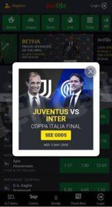 New Bet9ja mobile version - main page