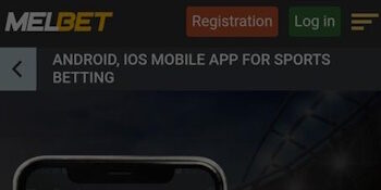 Melbet app download button on iOS