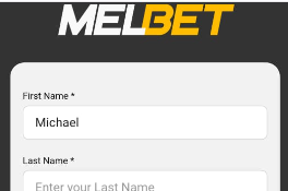 Registration form for a new customer at Melbet
