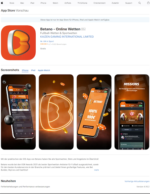 Apple App Store Betano-Ap
