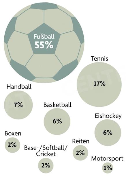 Verteilung der Wetten nach Sportdisziplinen. Quelle: Bundesministerium für Wirtschaft und Energie