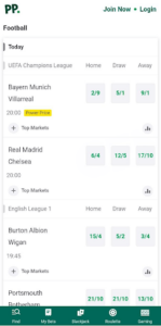 Paddy Power App odds and quotes