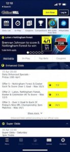 TOP 10 football betting sites: Leagues in William Hill App