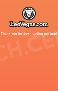 App LeoVegas download no site da casa de apostas.
