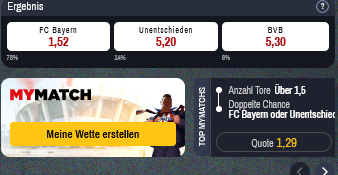 Winamax FC Bayern vs Borussia Dortmund Quoten