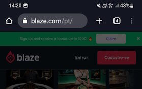 O Blaze apostas app instalado.