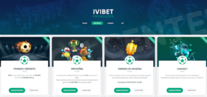 A página de promoções no site Ivibet.