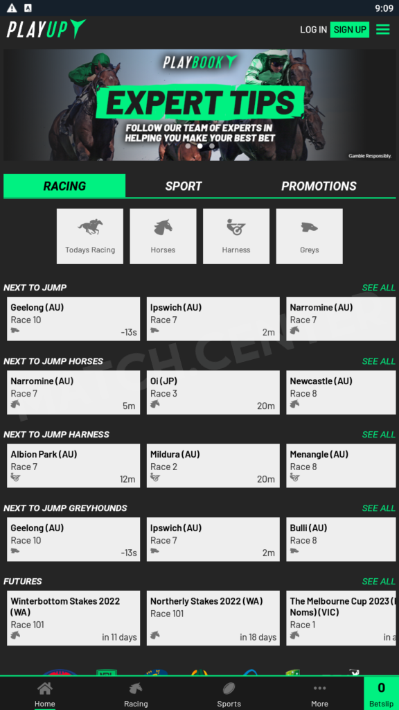 PlayUp sports betting mobile app