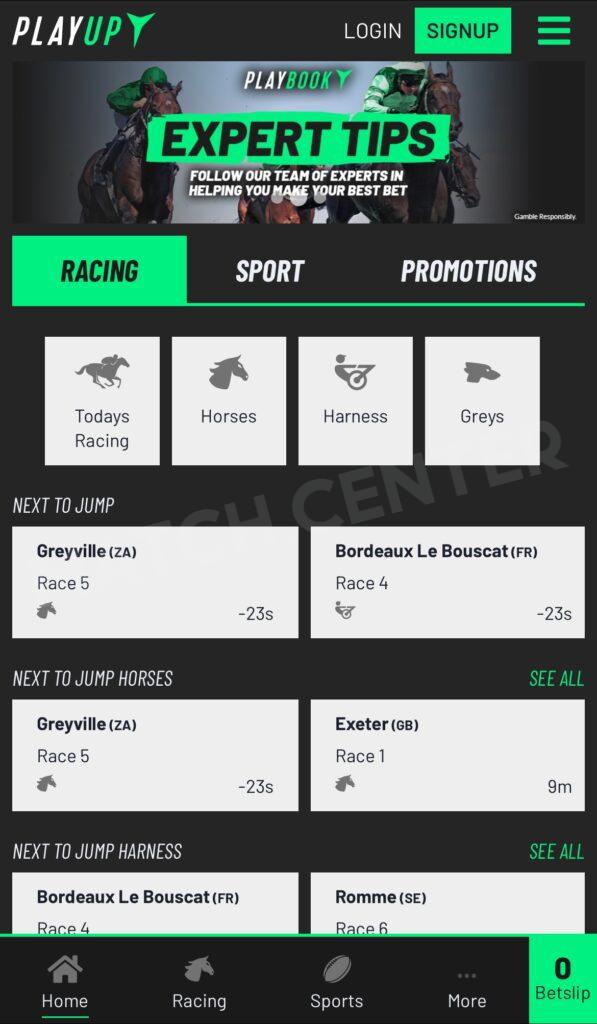 PlayUp sports betting mobile version