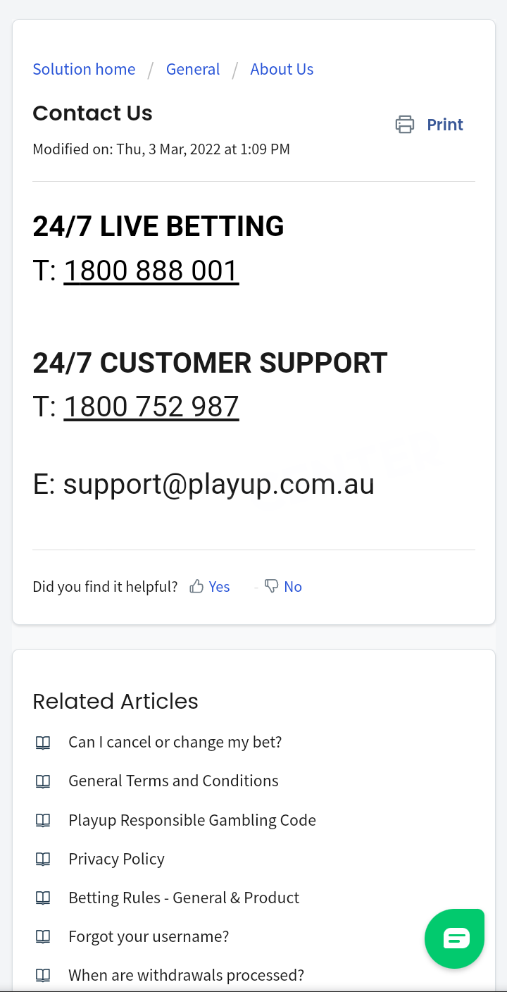 PlayUp Support