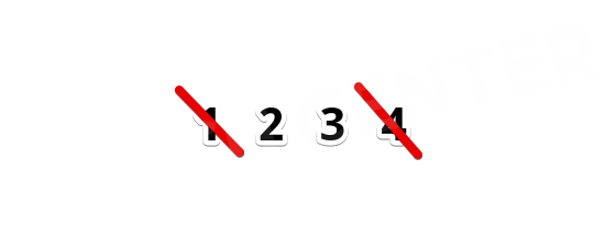 Por cada operación ganadora se tachan dos números en cada extremo de la secuencia.