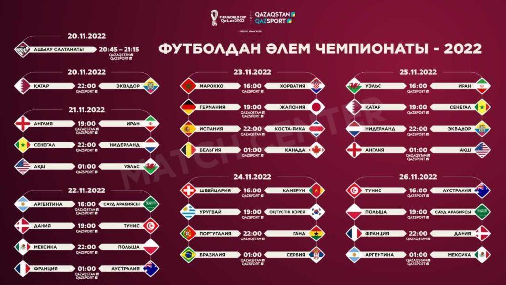 Расписание матчей ЧМ-2022