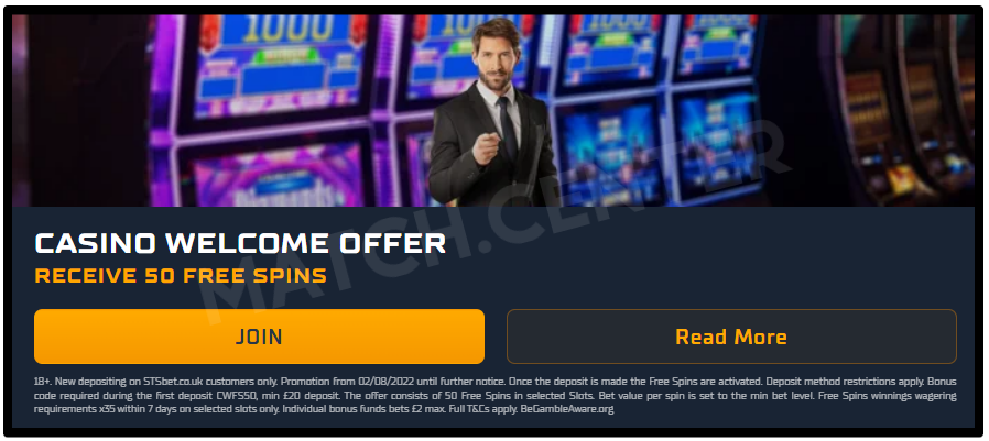 STSBet Casino Welcome Bonus.